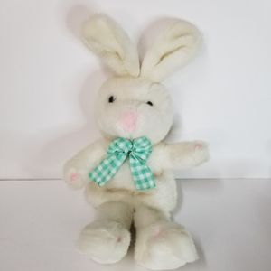 International Silver White Bunny‎ Rabbit Hand Puppet Stuffed Animal Vintage 1996